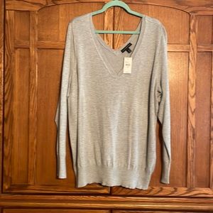 Lane Bryant gray long sleeve V neck sweater new with tags…
